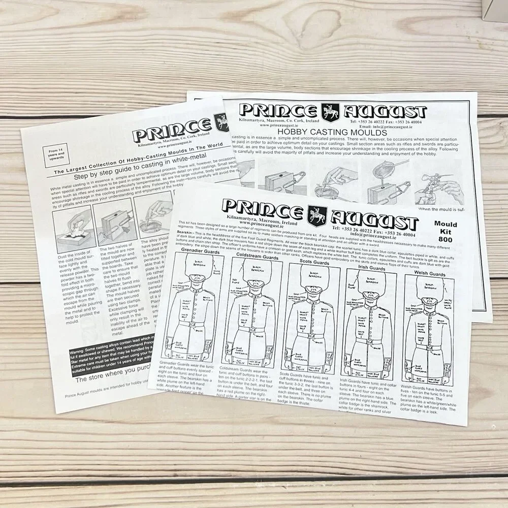 VTG Prince August Traditional British Toy Soldiers Parade Mould Kit 800 -3 Molds